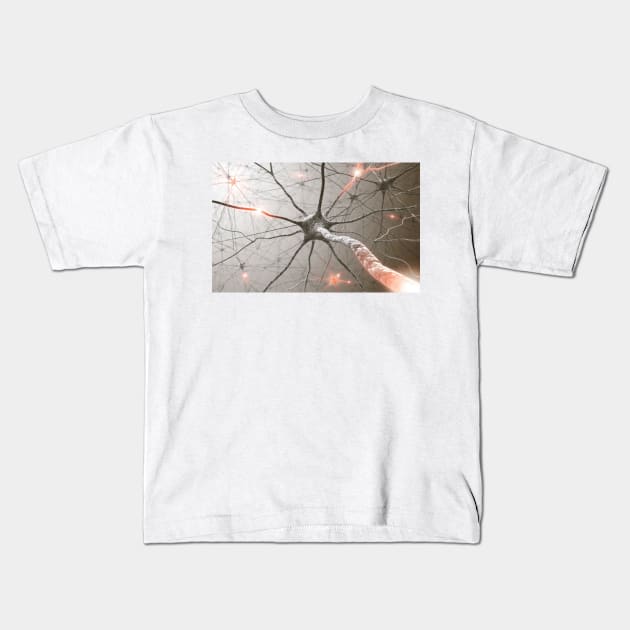 Neural network, artwork (F006/8715) Kids T-Shirt by SciencePhoto